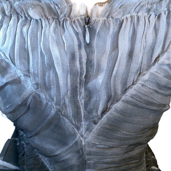 ❌SOLD❌ Alberta Ferretti Anthracite Ombre Chiffon Dress Sz S - Picture 5 of 13